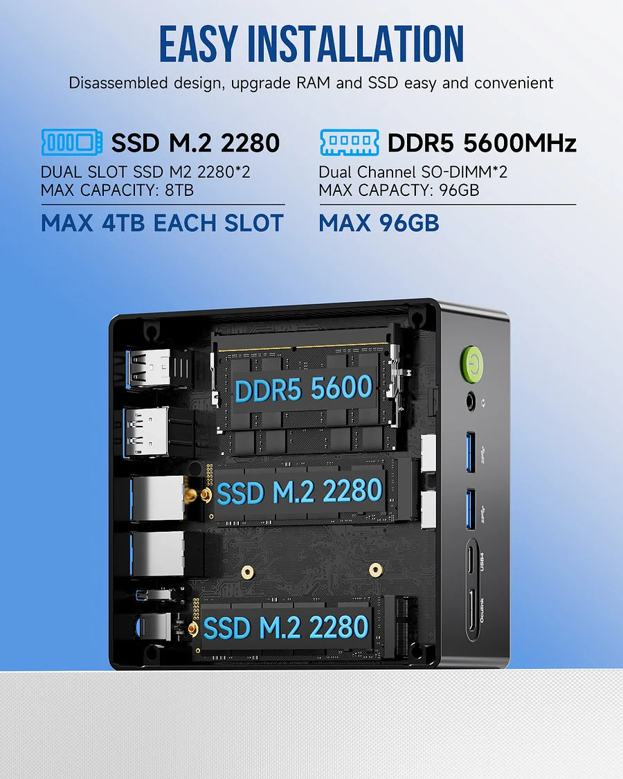 ミニPC GMKtec NucBox K8 Plus R7 8845HS 32GB 2TB Mini PC para jogos GMKtec Nucbox K8 AMD Ryzen 7 8845HS SSD 2TB