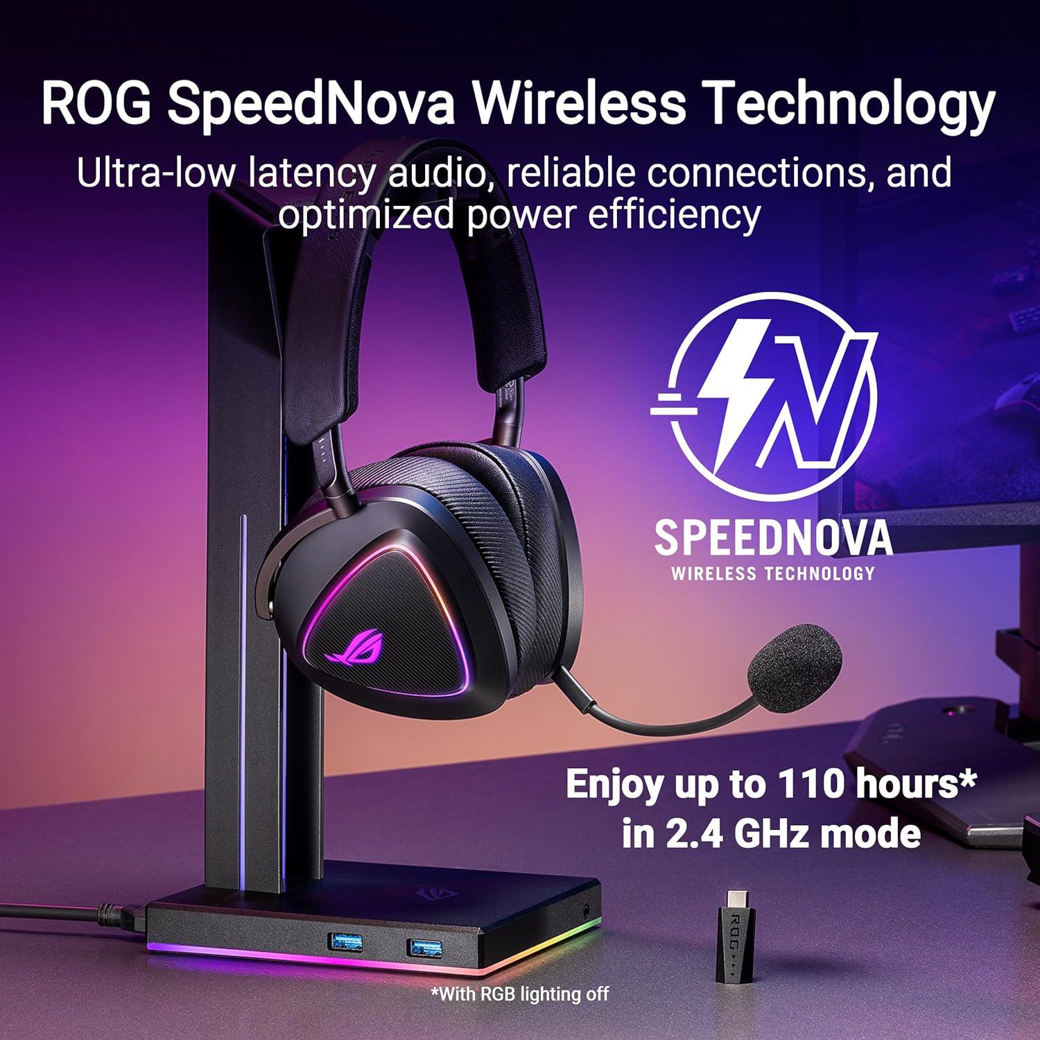 Headset Gamer ASUS ROG Delta II sem fio tri-mode som imersivo