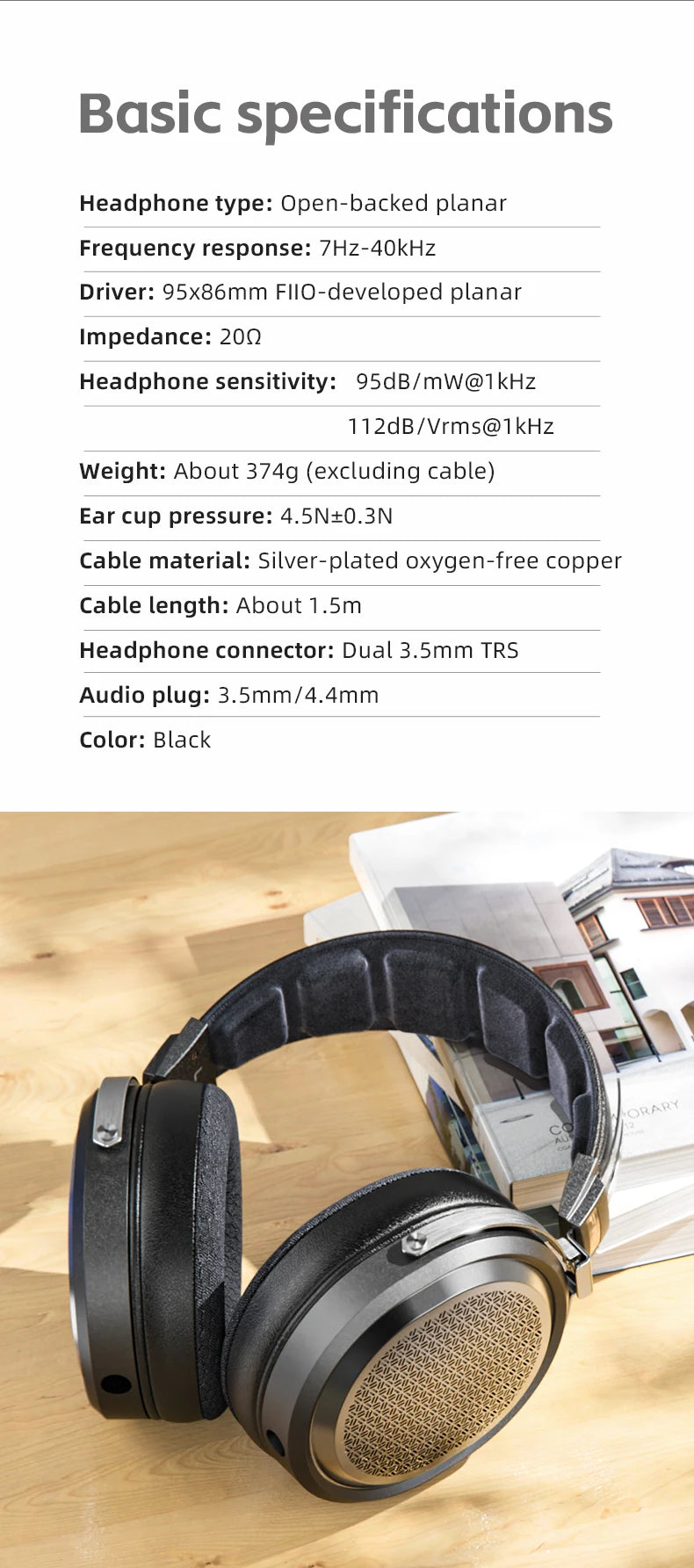 FiiO FT1 Pro Fone Hi-Fi Planar Magnético Aberto com Fio – OctoShop