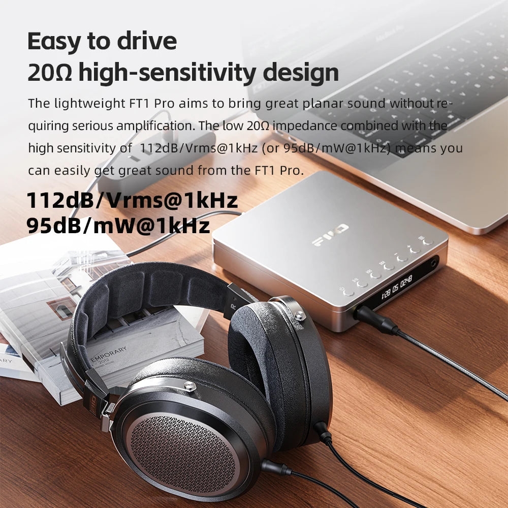 FiiO FT1 Pro Fone Hi-Fi Planar Magnético Aberto com Fio – OctoShop
