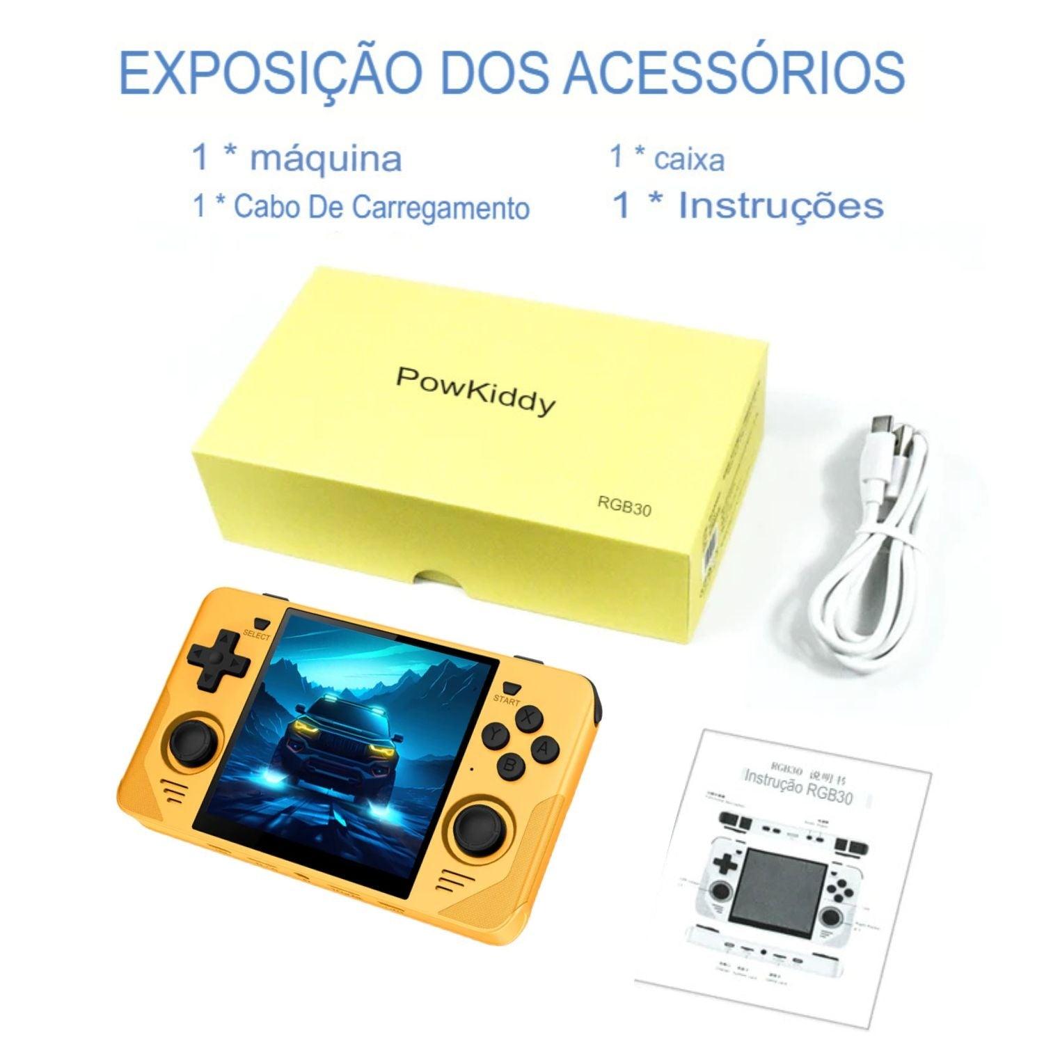 Powkiddy RGB30 イエロー エミュレータ Powkiddy RGB30 New Yellow Retro Handheld Game Console 3.5